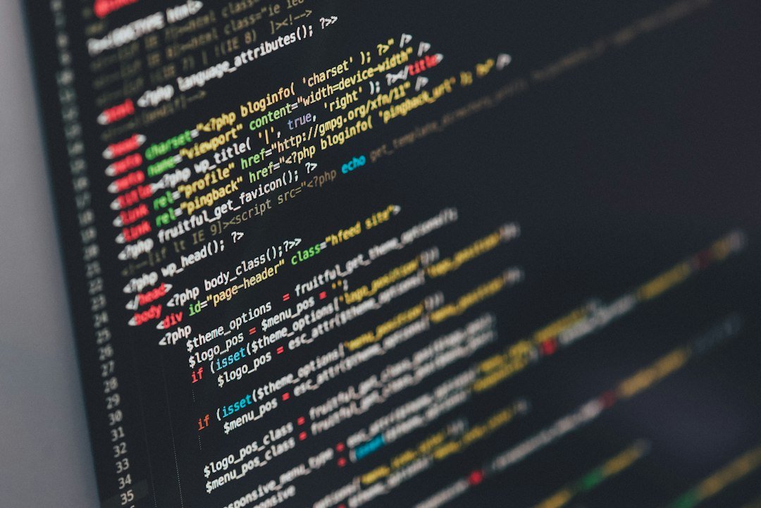 Software code displayed on a development monitor
